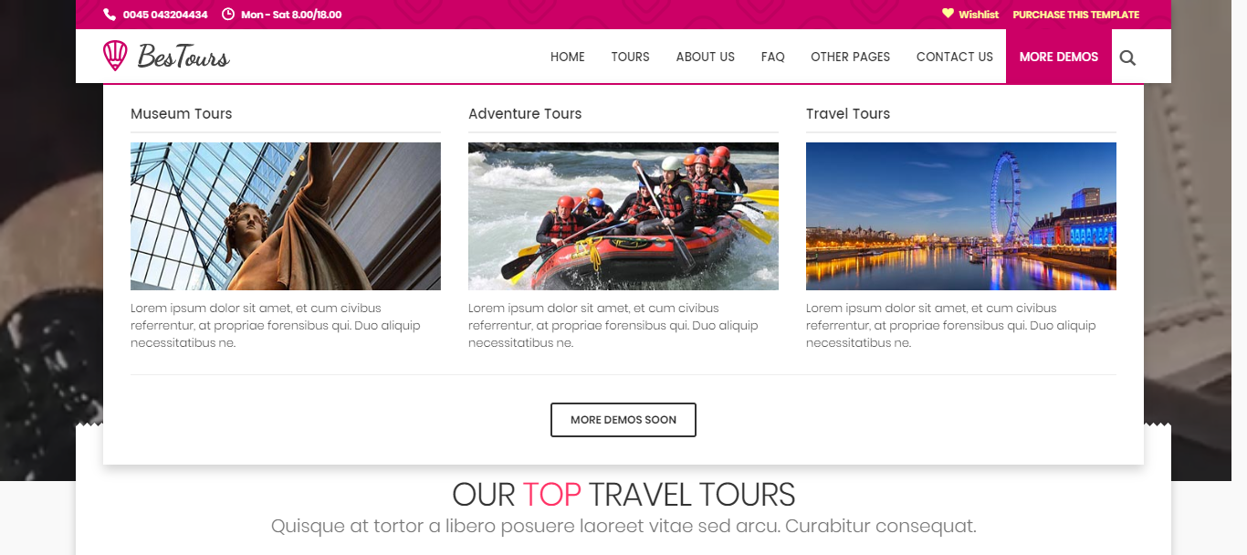 best tourism website templates