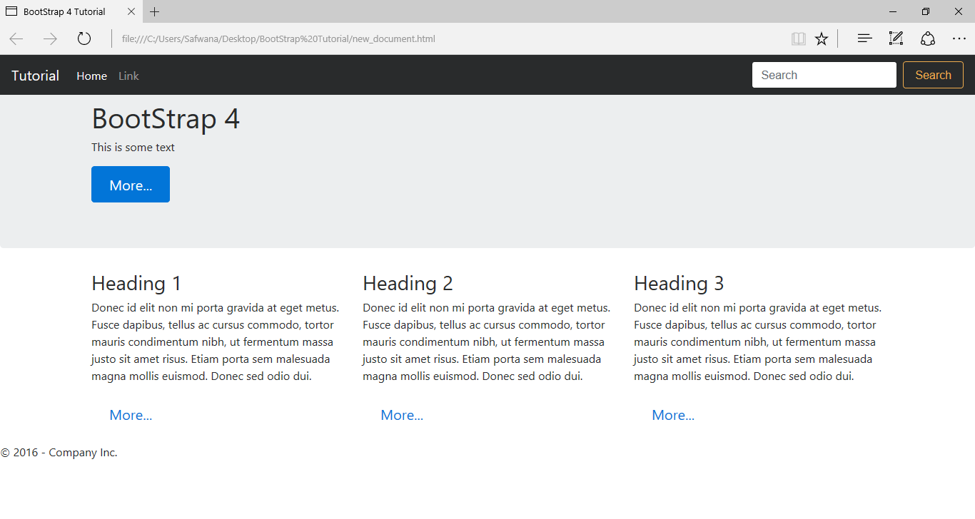 bootstrap sample page