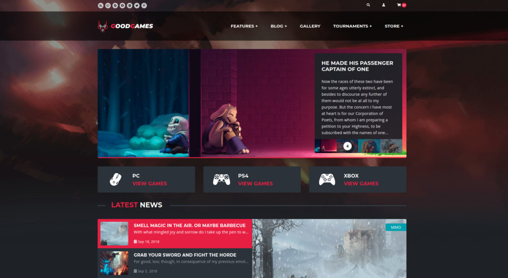 9 Interesting HTML and Bootstrap Gaming Templates